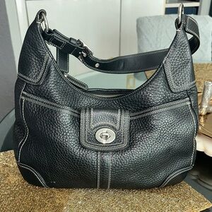 Chic Black Leather Hobo Bag